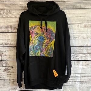 Unisex Custom Bulldog Hoodie- Size 2XL- NWT Black